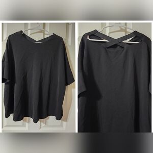 COS Oversized Boxy Drop Shoulder Top, Criss Cross Ribbon Straps in Back, EUC!